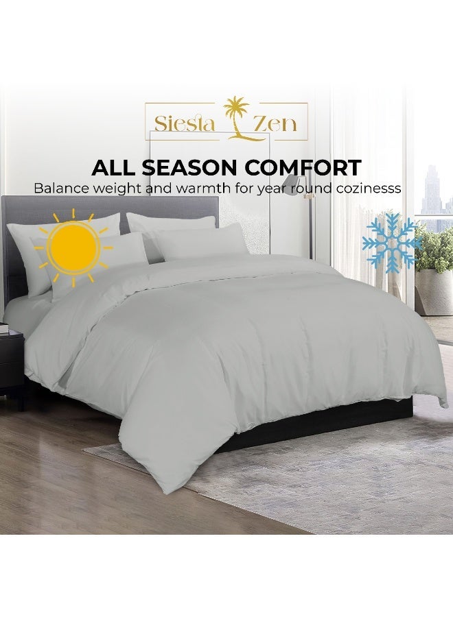 Siesta Zen Microfiber Duvet Cover Set (1 Cover + 2 Pillowcases) – Ultra Soft, Wrinkle-Resistant, Breathable & Lightweight –  Button Closure – Machine Washable Bedding Set - Image 5
